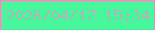 文字の大きさ：5、枠の色：d09db4、背景の色：48f69b、文字の色：a5bab5 無料ブログパーツのブログ時計
