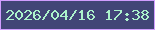 文字の大きさ：2、枠の色：d09dff、背景の色：414577、文字の色：acf3cb 無料ブログパーツのブログ時計