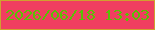 文字の大きさ：5、枠の色：d0a02f、背景の色：f03e60、文字の色：59c005 無料ブログパーツのブログ時計