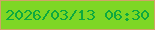 文字の大きさ：1、枠の色：d0a467、背景の色：7ed725、文字の色：0da93f 無料ブログパーツのブログ時計