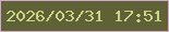 文字の大きさ：5、枠の色：d0a8cb、背景の色：5f6136、文字の色：cbd585 無料ブログパーツのブログ時計