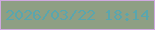 文字の大きさ：1、枠の色：d0a9e1、背景の色：8e9f84、文字の色：59a6ae 無料ブログパーツのブログ時計