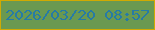 文字の大きさ：4、枠の色：d0aa02、背景の色：6a9951、文字の色：267ba5 無料ブログパーツのブログ時計