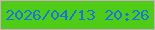 文字の大きさ：5、枠の色：d0aacb、背景の色：4fcc16、文字の色：1574e6 無料ブログパーツのブログ時計
