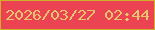 文字の大きさ：5、枠の色：d0af2c、背景の色：eb4352、文字の色：e7c56c 無料ブログパーツのブログ時計