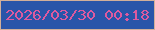 文字の大きさ：2、枠の色：d0af9a、背景の色：2855a9、文字の色：dc5a9f 無料ブログパーツのブログ時計