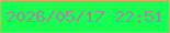 文字の大きさ：2、枠の色：d0b069、背景の色：16ff53、文字の色：9f88a0 無料ブログパーツのブログ時計