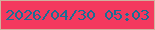 文字の大きさ：2、枠の色：d0b19e、背景の色：f4395e、文字の色：1a6e95 無料ブログパーツのブログ時計