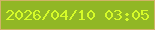 文字の大きさ：1、枠の色：d0b368、背景の色：91b725、文字の色：d6fb29 無料ブログパーツのブログ時計