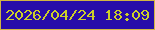 文字の大きさ：2、枠の色：d0b543、背景の色：270caa、文字の色：cccf29 無料ブログパーツのブログ時計
