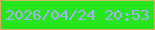 文字の大きさ：2、枠の色：d0b663、背景の色：26e51a、文字の色：acacfc 無料ブログパーツのブログ時計