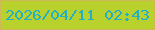 文字の大きさ：5、枠の色：d0b757、背景の色：b9d12d、文字の色：25afc5 無料ブログパーツのブログ時計