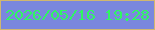 文字の大きさ：5、枠の色：d0b770、背景の色：7a87de、文字の色：2ff663 無料ブログパーツのブログ時計
