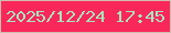 文字の大きさ：1、枠の色：d0bcad、背景の色：fa275b、文字の色：a7e5c2 無料ブログパーツのブログ時計