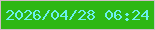 文字の大きさ：2、枠の色：d0bcc7、背景の色：2db714、文字の色：6af0ed 無料ブログパーツのブログ時計