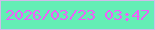 文字の大きさ：4、枠の色：d0bcea、背景の色：64eeb5、文字の色：ee5ef9 無料ブログパーツのブログ時計