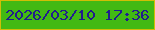 文字の大きさ：5、枠の色：d0be06、背景の色：42b913、文字の色：211d8d 無料ブログパーツのブログ時計