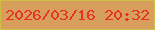 文字の大きさ：1、枠の色：d0be46、背景の色：d89e5c、文字の色：e83225 無料ブログパーツのブログ時計