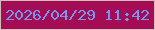 文字の大きさ：1、枠の色：d0bfb8、背景の色：a40c56、文字の色：7597ef 無料ブログパーツのブログ時計