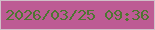 文字の大きさ：3、枠の色：d0bfc8、背景の色：bd5b94、文字の色：4e7532 無料ブログパーツのブログ時計