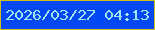 文字の大きさ：2、枠の色：d0c116、背景の色：0348f2、文字の色：a2e4ed 無料ブログパーツのブログ時計