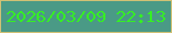 文字の大きさ：5、枠の色：d0c174、背景の色：4a9a86、文字の色：36ee25 無料ブログパーツのブログ時計