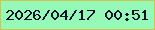文字の大きさ：1、枠の色：d0c34e、背景の色：95f9b8、文字の色：0e102e 無料ブログパーツのブログ時計