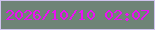 文字の大きさ：3、枠の色：d0c4ef、背景の色：6f8477、文字の色：eb0ff3 無料ブログパーツのブログ時計