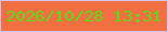 文字の大きさ：4、枠の色：d0c4f1、背景の色：f26f41、文字の色：59db17 無料ブログパーツのブログ時計