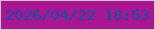 文字の大きさ：2、枠の色：d0c5cf、背景の色：a91692、文字の色：174ba9 無料ブログパーツのブログ時計