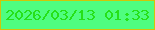 文字の大きさ：4、枠の色：d0c607、背景の色：4ffd80、文字の色：26e018 無料ブログパーツのブログ時計