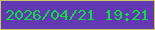 文字の大きさ：1、枠の色：d0c661、背景の色：6239b2、文字の色：0cde42 無料ブログパーツのブログ時計