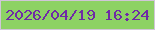 文字の大きさ：4、枠の色：d0c6d8、背景の色：8dd264、文字の色：6f2aa6 無料ブログパーツのブログ時計