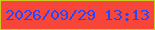 文字の大きさ：1、枠の色：d0c722、背景の色：f74639、文字の色：2346ff 無料ブログパーツのブログ時計
