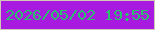 文字の大きさ：3、枠の色：d0c7b4、背景の色：a81adf、文字の色：28bf6d 無料ブログパーツのブログ時計