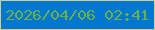 文字の大きさ：5、枠の色：d0cb93、背景の色：0177cf、文字の色：6ab14b 無料ブログパーツのブログ時計