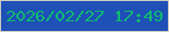 文字の大きさ：2、枠の色：d0cbc5、背景の色：1e50b7、文字の色：0ebb70 無料ブログパーツのブログ時計