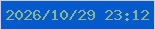 文字の大きさ：5、枠の色：d0cbe4、背景の色：045acc、文字の色：8bb78c 無料ブログパーツのブログ時計