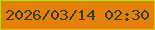 文字の大きさ：5、枠の色：d0cc1d、背景の色：e4810a、文字の色：353c0a 無料ブログパーツのブログ時計
