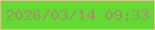 文字の大きさ：4、枠の色：d0cc85、背景の色：63db33、文字の色：a58e6b 無料ブログパーツのブログ時計
