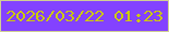 文字の大きさ：2、枠の色：d0ce94、背景の色：8342ff、文字の色：cdca02 無料ブログパーツのブログ時計