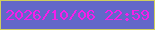 文字の大きさ：1、枠の色：d0cf5d、背景の色：6367c9、文字の色：f61ee9 無料ブログパーツのブログ時計
