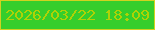 文字の大きさ：2、枠の色：d0d220、背景の色：35ce2c、文字の色：aed206 無料ブログパーツのブログ時計