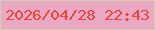 文字の大きさ：2、枠の色：d0d2ad、背景の色：eaa8c5、文字の色：e64538 無料ブログパーツのブログ時計