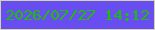 文字の大きさ：2、枠の色：d0d5ae、背景の色：684df0、文字の色：1dbf04 無料ブログパーツのブログ時計