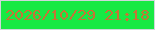 文字の大きさ：4、枠の色：d0d7db、背景の色：18e944、文字の色：c77336 無料ブログパーツのブログ時計