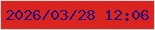 文字の大きさ：3、枠の色：d0d9d8、背景の色：da2420、文字の色：290679 無料ブログパーツのブログ時計