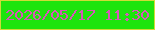 文字の大きさ：2、枠の色：d0db37、背景の色：1ee40d、文字の色：d657b8 無料ブログパーツのブログ時計