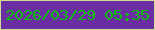 文字の大きさ：2、枠の色：d0de91、背景の色：6b2da2、文字の色：08bf05 無料ブログパーツのブログ時計