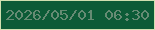 文字の大きさ：3、枠の色：d0dfb0、背景の色：0c5b37、文字の色：658b73 無料ブログパーツのブログ時計